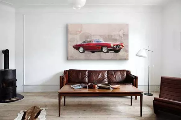 cadre déco Jaquar rouge
