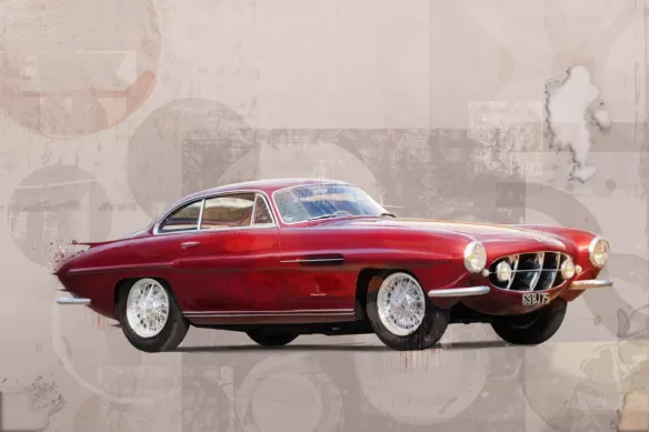 toile voiture jaguar rouge