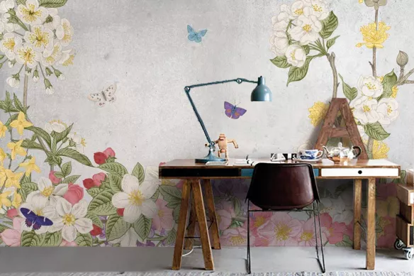 Papier peint fleuri Florescence