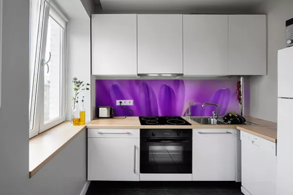 Crédence cuisine Pétale violette