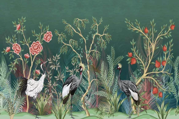 Papier peint Oiseaux en forêt