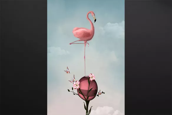 toile-flamant-rose