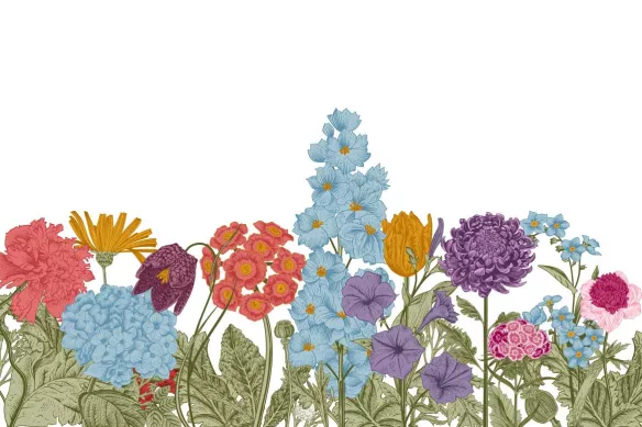 Papier peint fleuri Ornements
