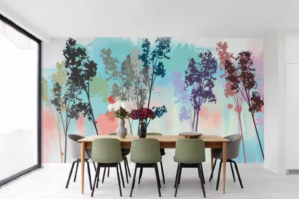 tapisserie-foret-salle-à-manger-colorama