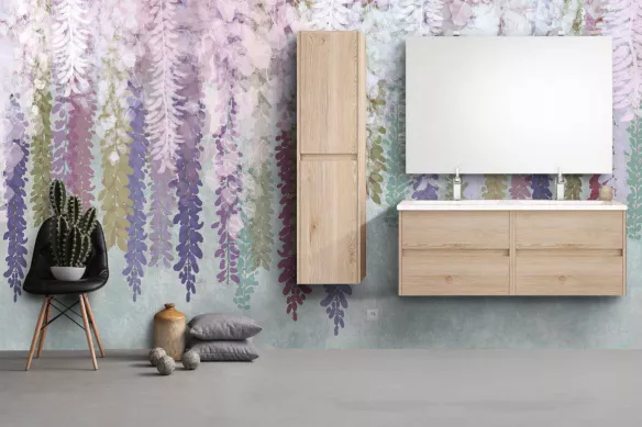 Papier peint salle de bain Feuillage suspendu