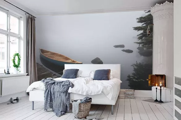 papier-peint-foret-canoe
