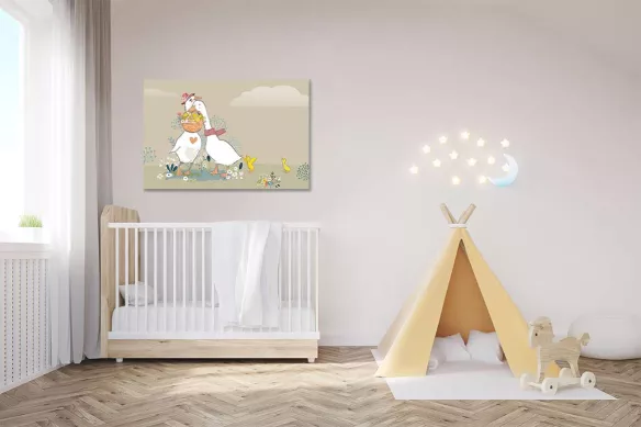 Tableau pour enfant Famille Oies