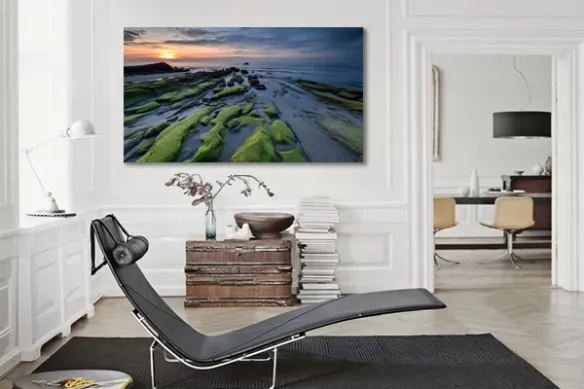 Tableau mer Plage algues