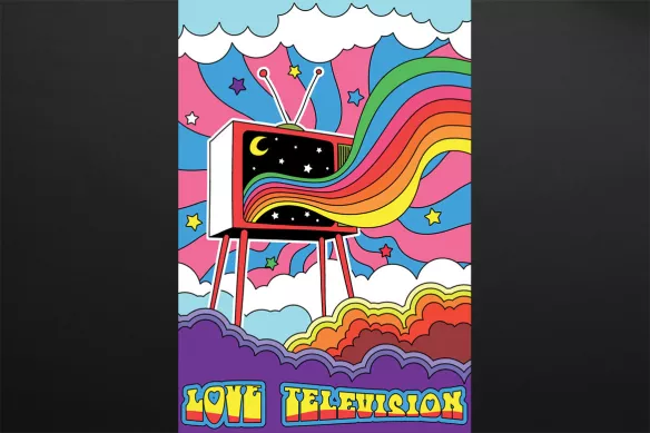 Toile pop art Télé Colorée