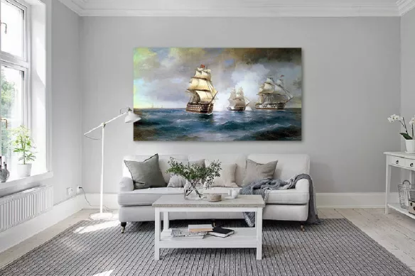Tableau mer Bataille Navale