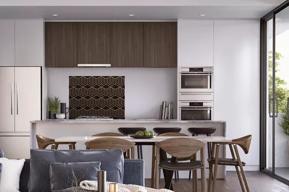 Fond de hotte Hexagones Art Déco