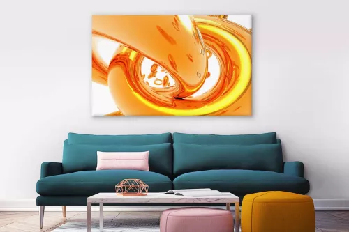 Tableau design contemporain bleu abstract circle