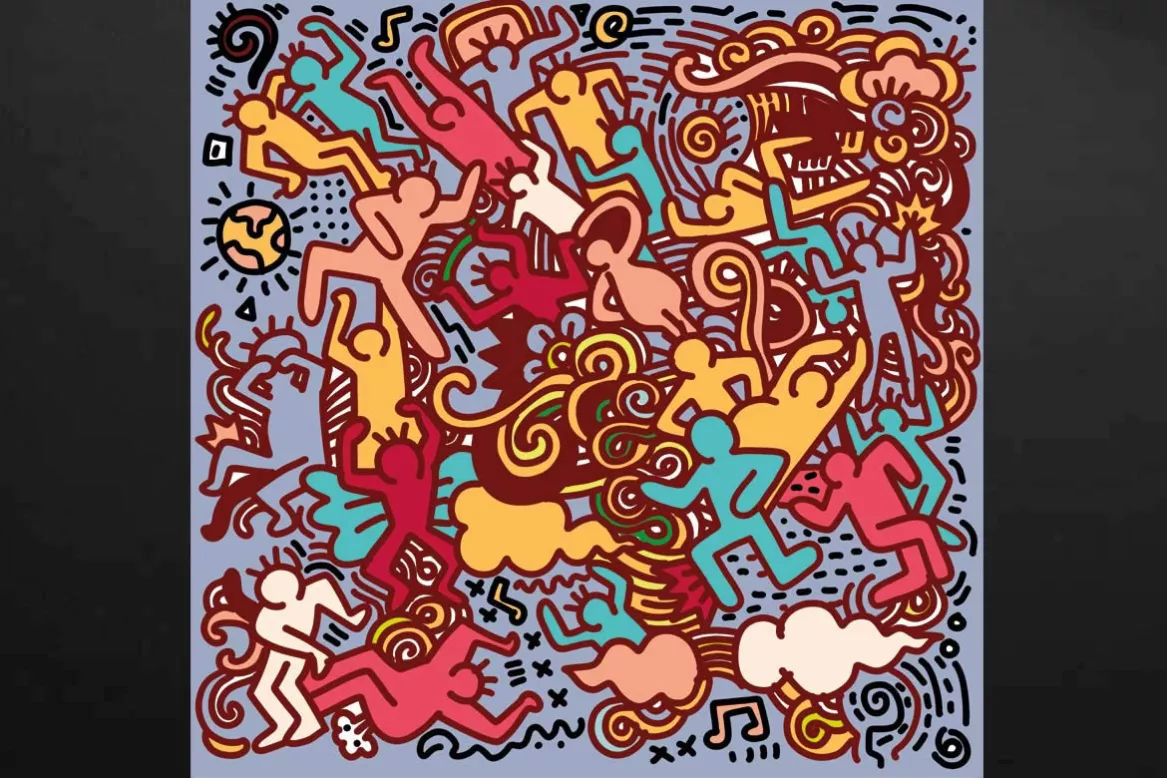 Toile pop art Bonhomme amusant