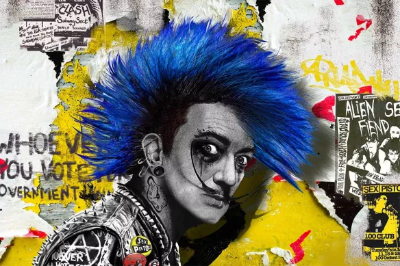 déco street art dali punk blanc