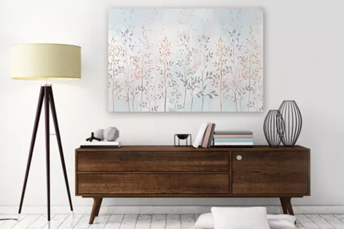 Tableau fleur Pousses pastels : décoration murale fleurie