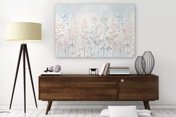 Tableau fleur Pousses pastels : décoration murale fleurie