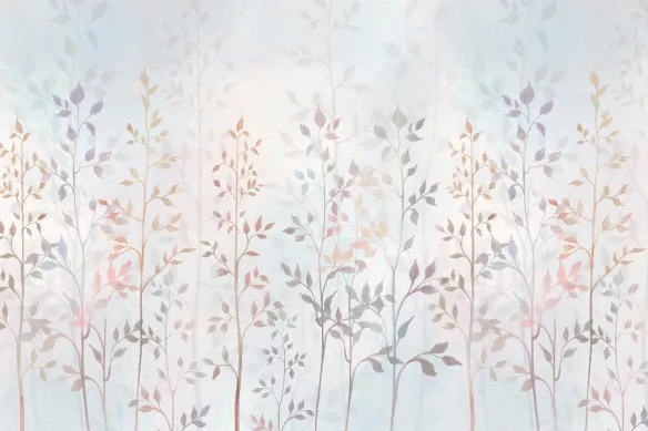 Tableau fleur Pousses pastels : décoration murale fleurie