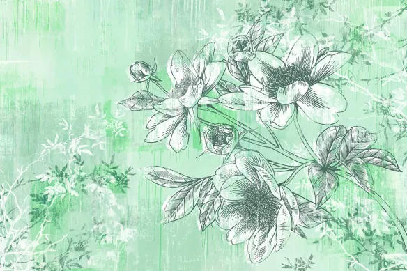 toile fleur hestia vert
