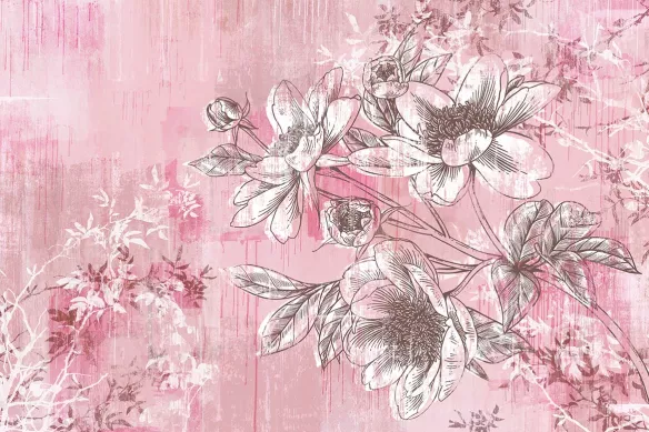 toile fleurie hestia rose
