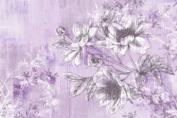 tableau de fleur hestia violet