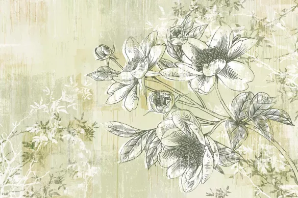 cadre mural fleurs hestia jaune