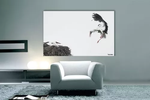 Tableau  moderne Cigogne 