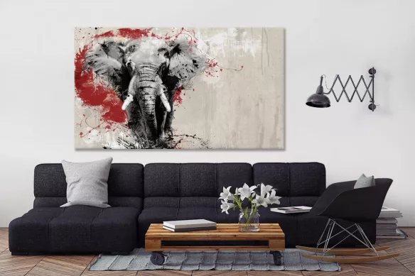 tableau-éléphant-ethnique-grand-format