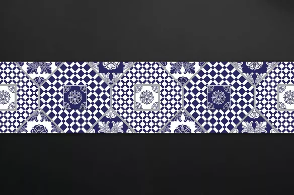 crédence carreau de ciment pattern bleu
