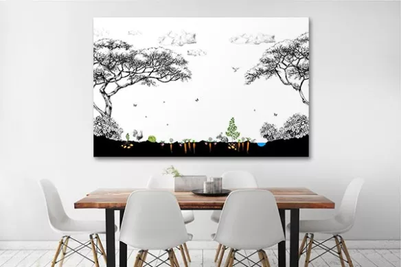 tableau-noir-et-blanc-pour-cuisine-et-salle-a-manger-jardin-potager