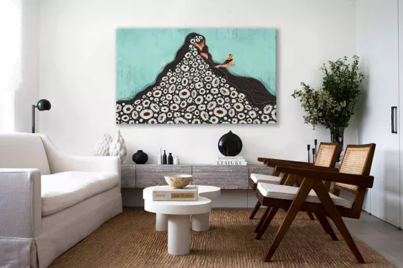 tableau-femme-cheveux-fleuris-blanc