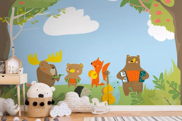 papier-peint-chambre enfant joyeuse chorale
