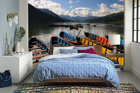 papier-peint-chambre-virée-en-barques-colorées