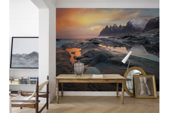 papier-peint-panoramique paysage-rose