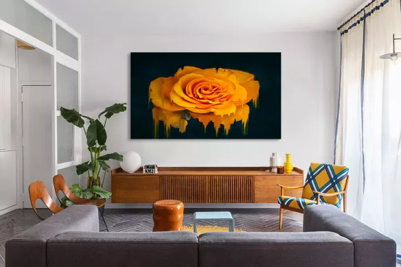 tableau-fleur orange