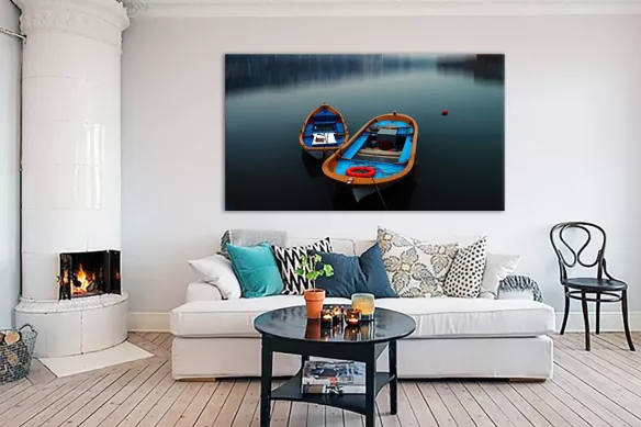 tableau-mural-barques-colorees
