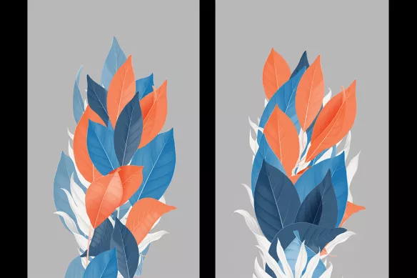 toile-diptyque-feuilles-colorées