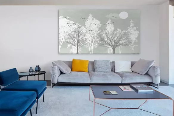 tableau-scandinave-foret-blanche