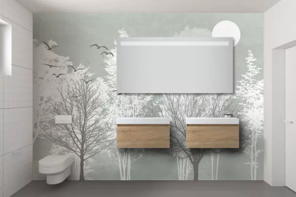 papier-peint-salle-de-bain-foret-blanche