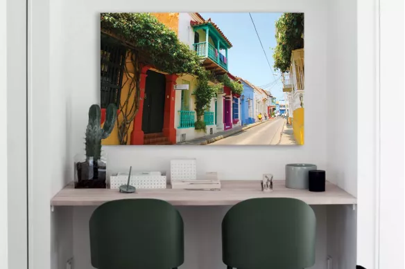 tableau-paysage-rue-colorée