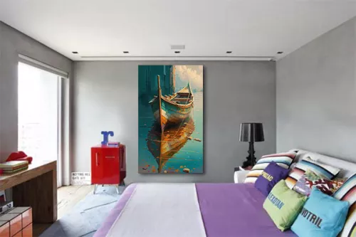 Tableau déco zen barque flottante