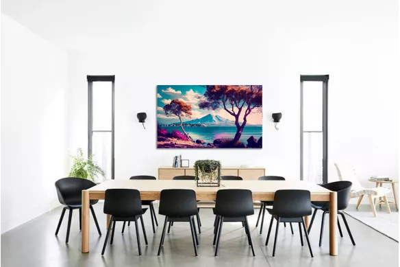 Impression sur toile Paysage peint grand format