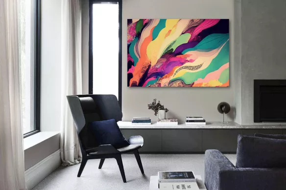 Tableau pop art Feuilles et spirales