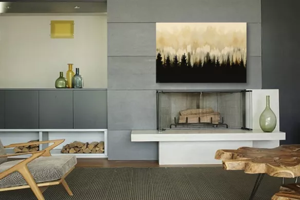 tableau salon abstrait paysage foret