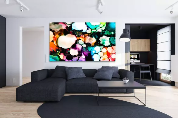 Tableau abstrait Haut en couleurs