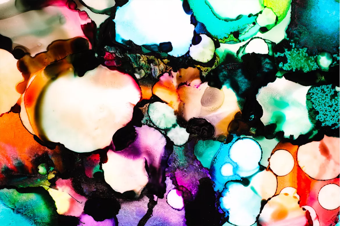 Tableau abstrait Haut en couleurs