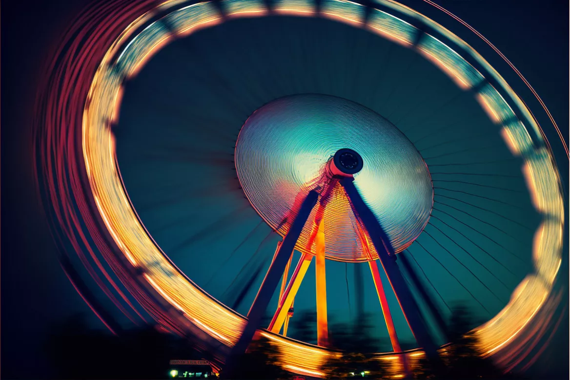 Toile design Grande roue lumineuse