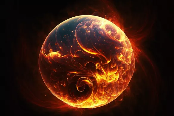 toile design original boule de feu