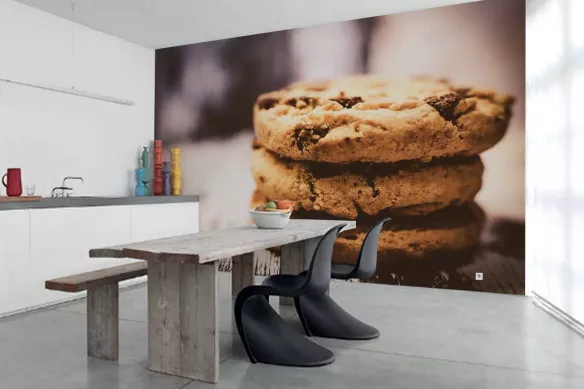 papier peint cuisine cookies chocolat