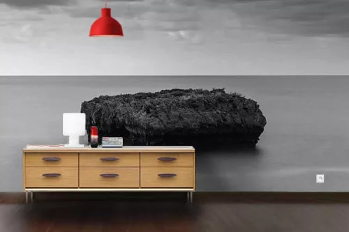 Papier peint noir et blanc Iles