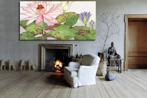 Tableau décoration Libellule sur Lotus